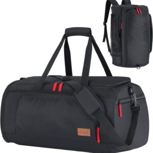 Lebenswit -Sporttasche, große Reisetasche mit Schuhfach für, schwarz, modern