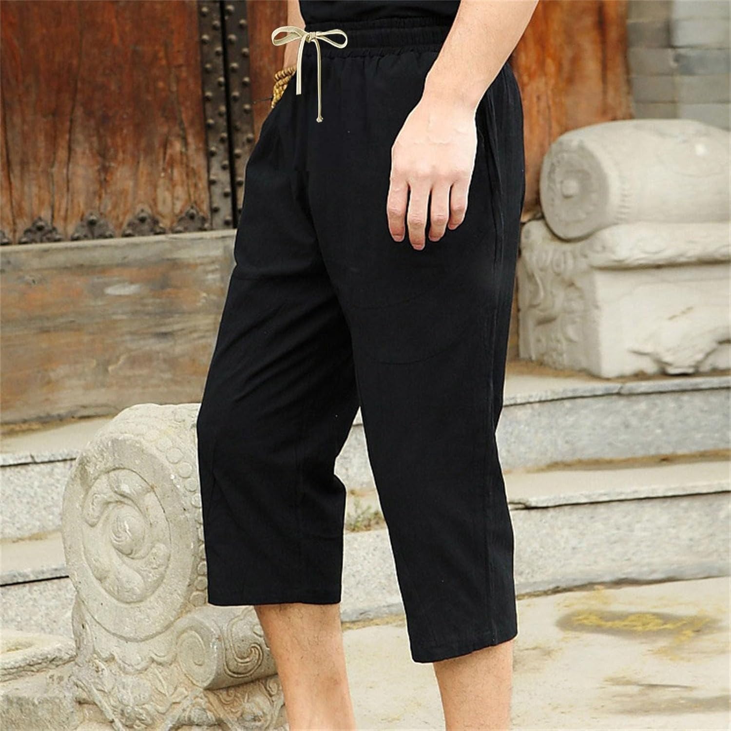 Freizeithose Herren Lang Mit Taschen Arbeitshosen Männer Stretch Jogginghose Atmungsaktiv Freizeithose Elastischer Bund Sommerhose Straight Cargohose Bequem Stoffhose Schnelltrocknend Sweathose – Bild 2