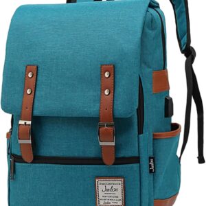 Junlion Unisex Business Laptop, Rucksack für Student, Schultasche, Reise -Rucksack, Daypack mit USB -Ladeanschluss