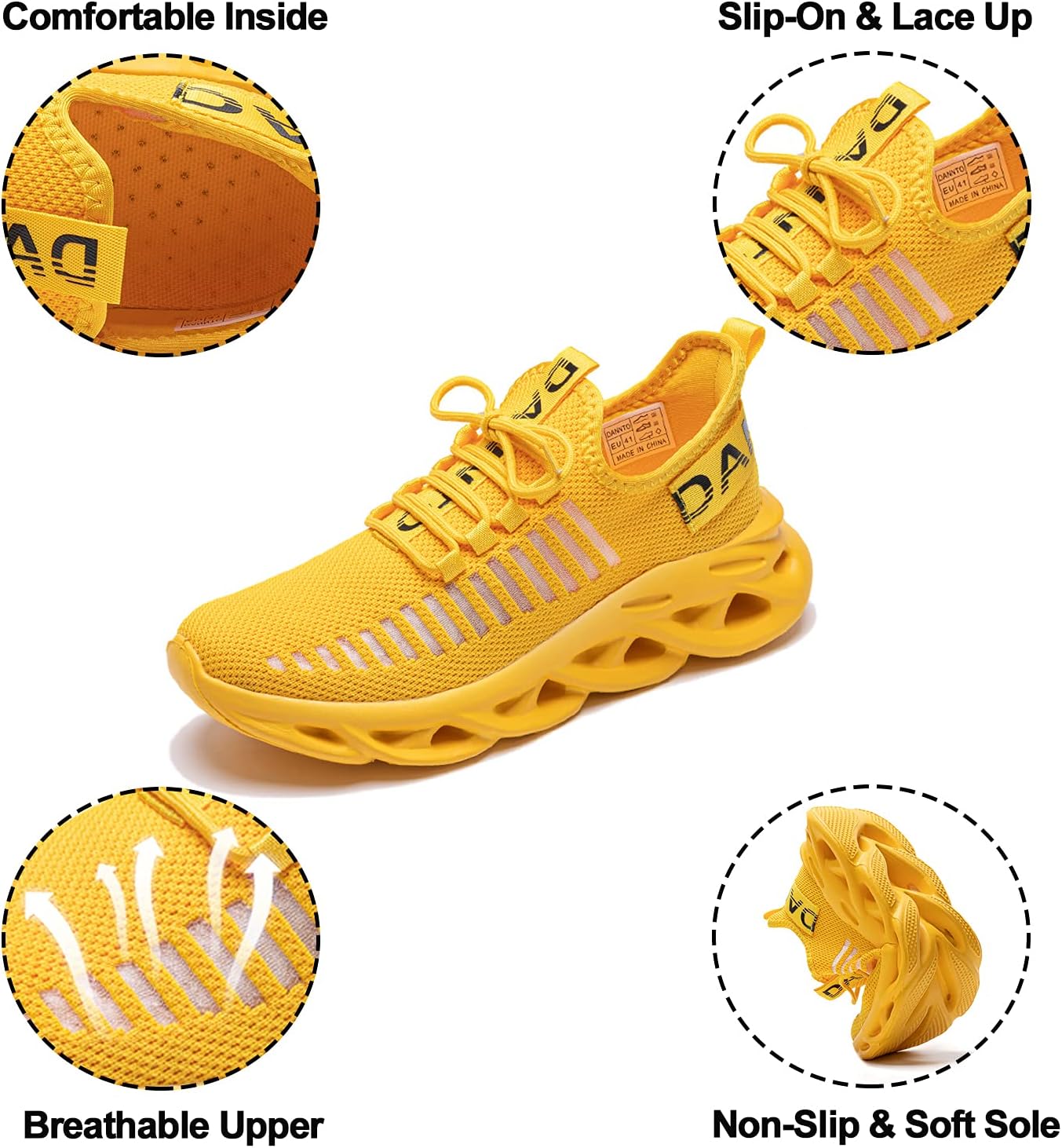 Dannto Herren/Damen-Laufschuhe, Trainer, leichtes, atmungsaktives, rutschfeste Sportschuhe, modisches Fitnessstudio, Fitness, Outdoor, Straßenlaufschuhe – Bild 5