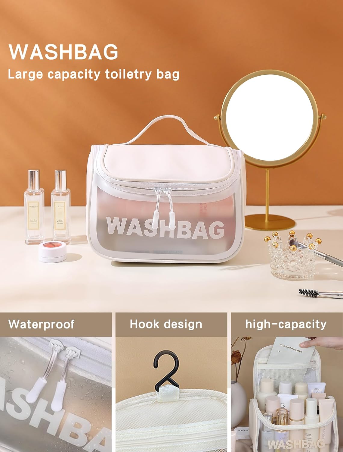 Remedare Travel Bag Damen Sports Bag Weekender Reisetasche Gepäck mit Toilettenbeutel, Schuhbeutel für Krankenhaus, Fitnessstudio und Flugzeugreisen, Beige, Beige, Reisetasche – Bild 6