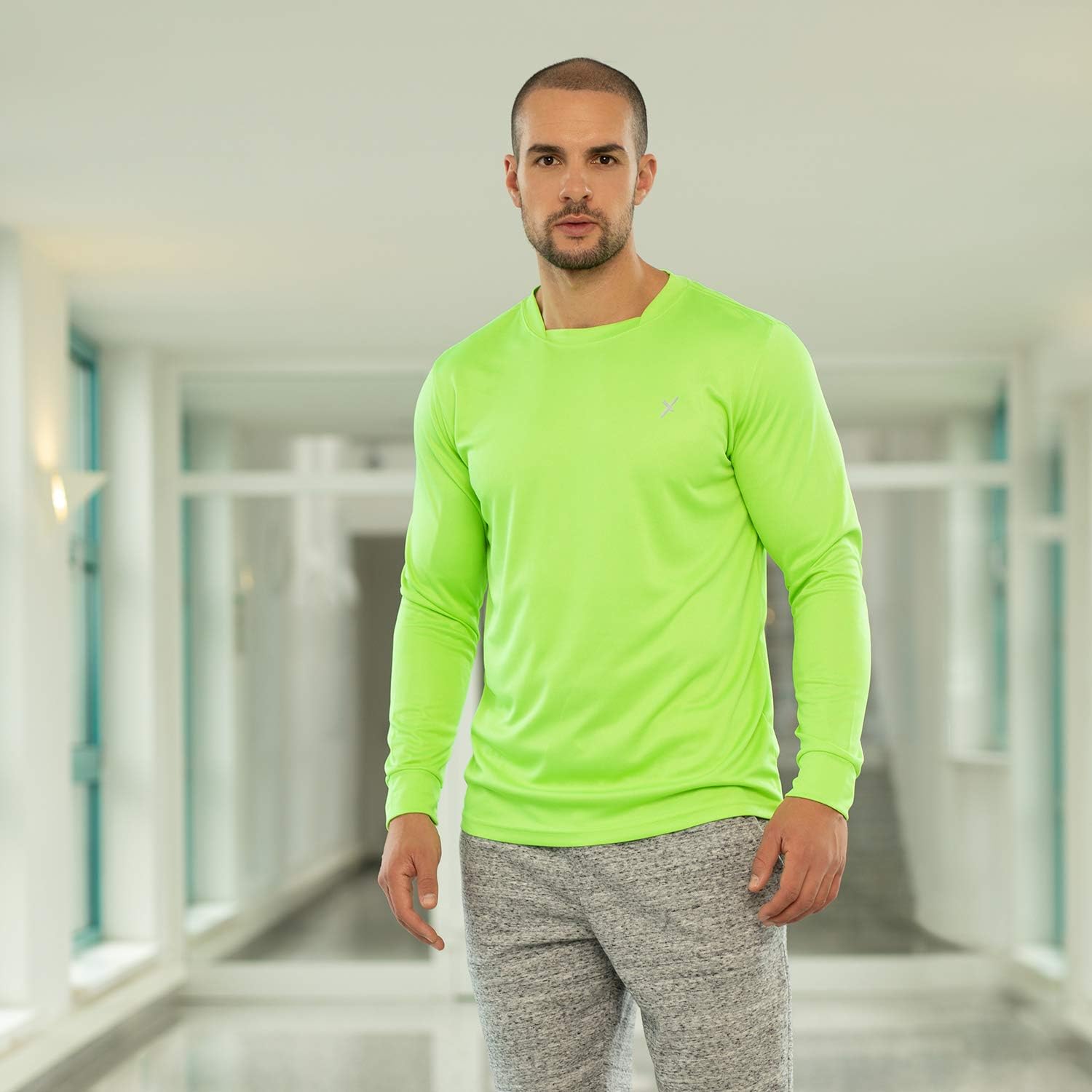 CFLEX Herren -Fitness -Shirt Langarm Sporthemd Langarm Quickdry Piqué – Bild 2