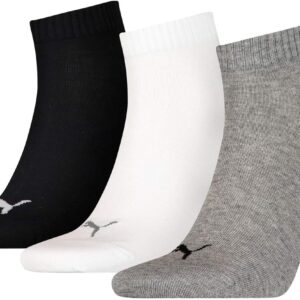 Puma Unisex Viertel Sportsocken, kurze Socken, 271080001, 3 Paare, Farbe: Multicolored, Menge: 3 Paare (1 x Pack von 3), Größe: 43-46, Artikel: -882 Grau/Weiß/Schwarz, 882 Grau/Weiß/Schwarz.