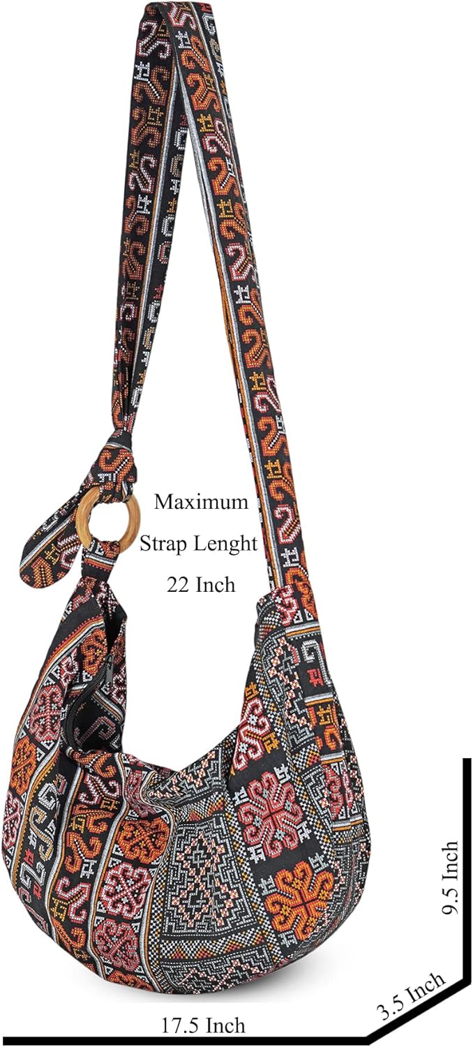 Ihre gemütlichen Damen -Crossbody -Handtaschen, Hippie -Tasche, Hobo -Taschen für Frauen, Schulterschlingbeutel, Hippie -Tasche, Hippie -Tasche – Bild 3