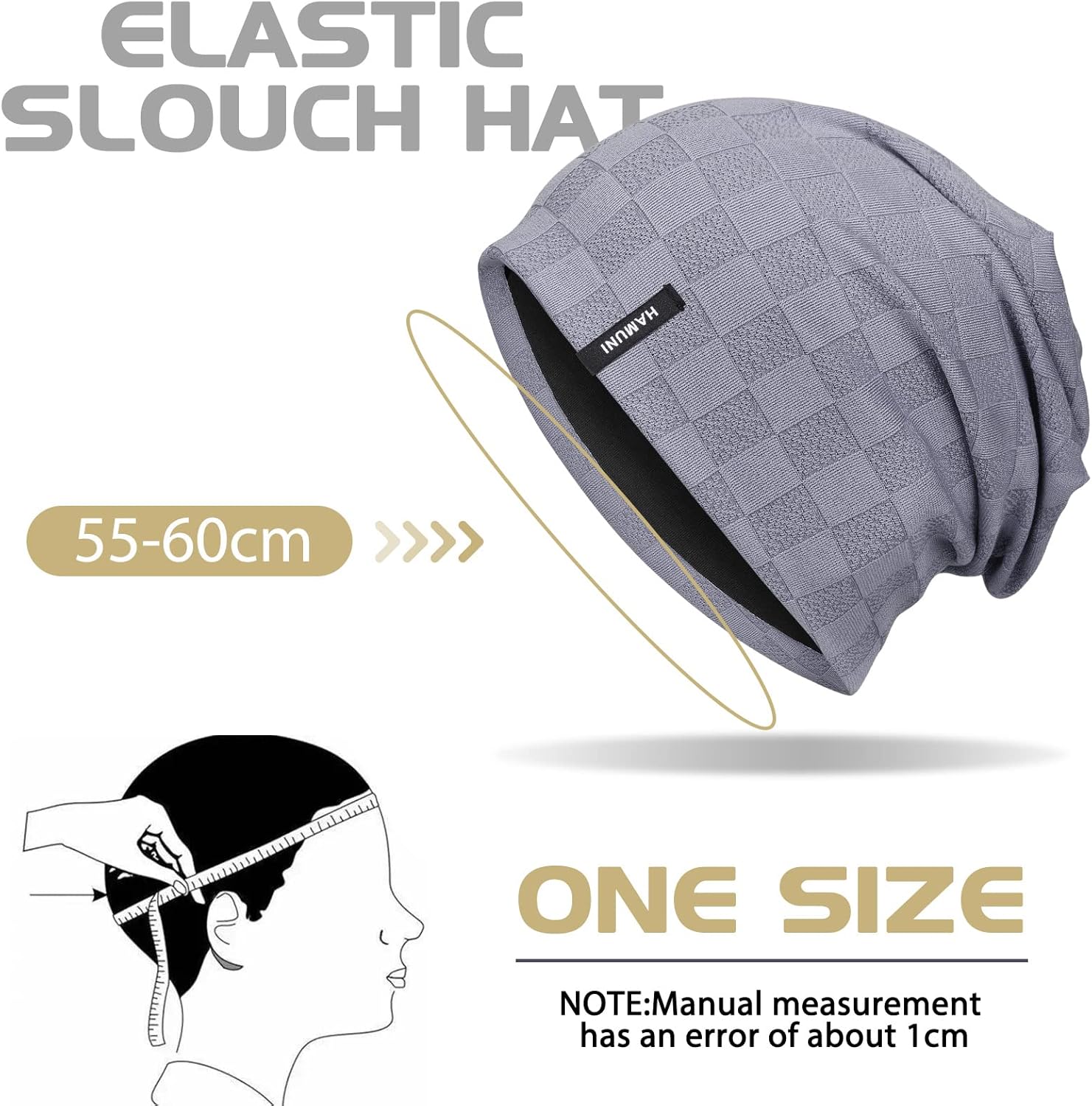 Slouch Beanie Hut für Männer Frauen, dünne und leichte Jacquard -Jersey -Beanies, Chemo -Kopfbedeckung, Laufhut, Slouchy Baggy Mützen, Unisex, flexibel, klassische Wintersommermützen – Bild 4