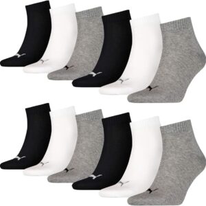 Puma Trainer Socken 12 Pack hellblau/weiß/Marine, 882 Grau/Weiß/Schwarz.