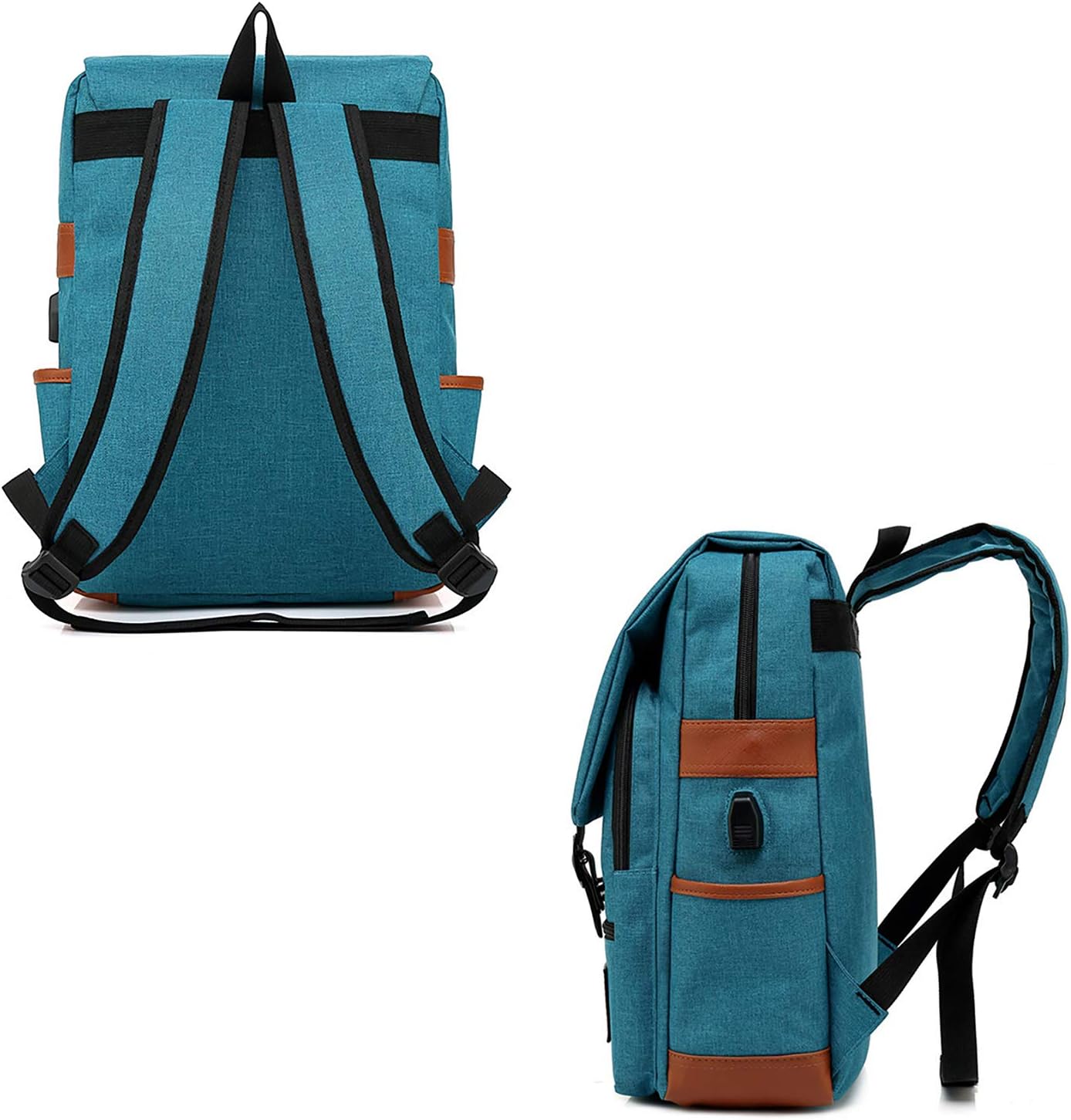 Junlion Unisex Business Laptop, Rucksack für Student, Schultasche, Reise -Rucksack, Daypack mit USB -Ladeanschluss – Bild 3