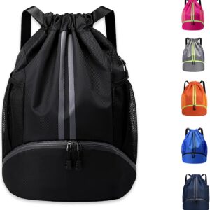 Daimix Draw String Rucksack Sportsack mit Schuhfach, wasserdichtem Beutel und Wasserflaschenhalter für Männer und Frauen