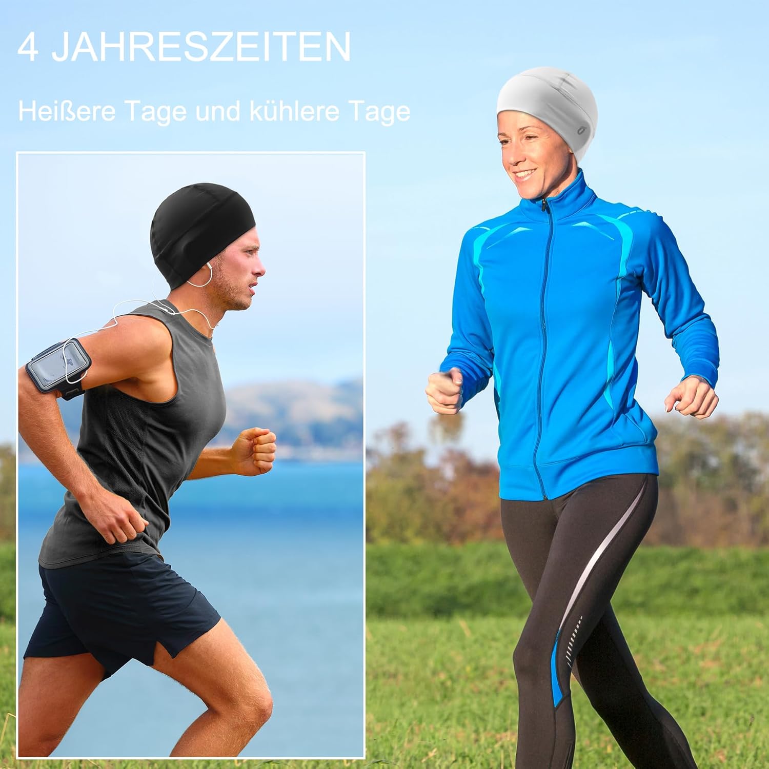 Oscenny Fahrradhut, amerikanischer Lycra dünner leichter Stoff, atmungsaktiv, feuchtigkeitsgeschnittener Sporthut für Männer Frauen Motorrad Running Hut Wanderung 4 Jahreszeiten – Bild 3