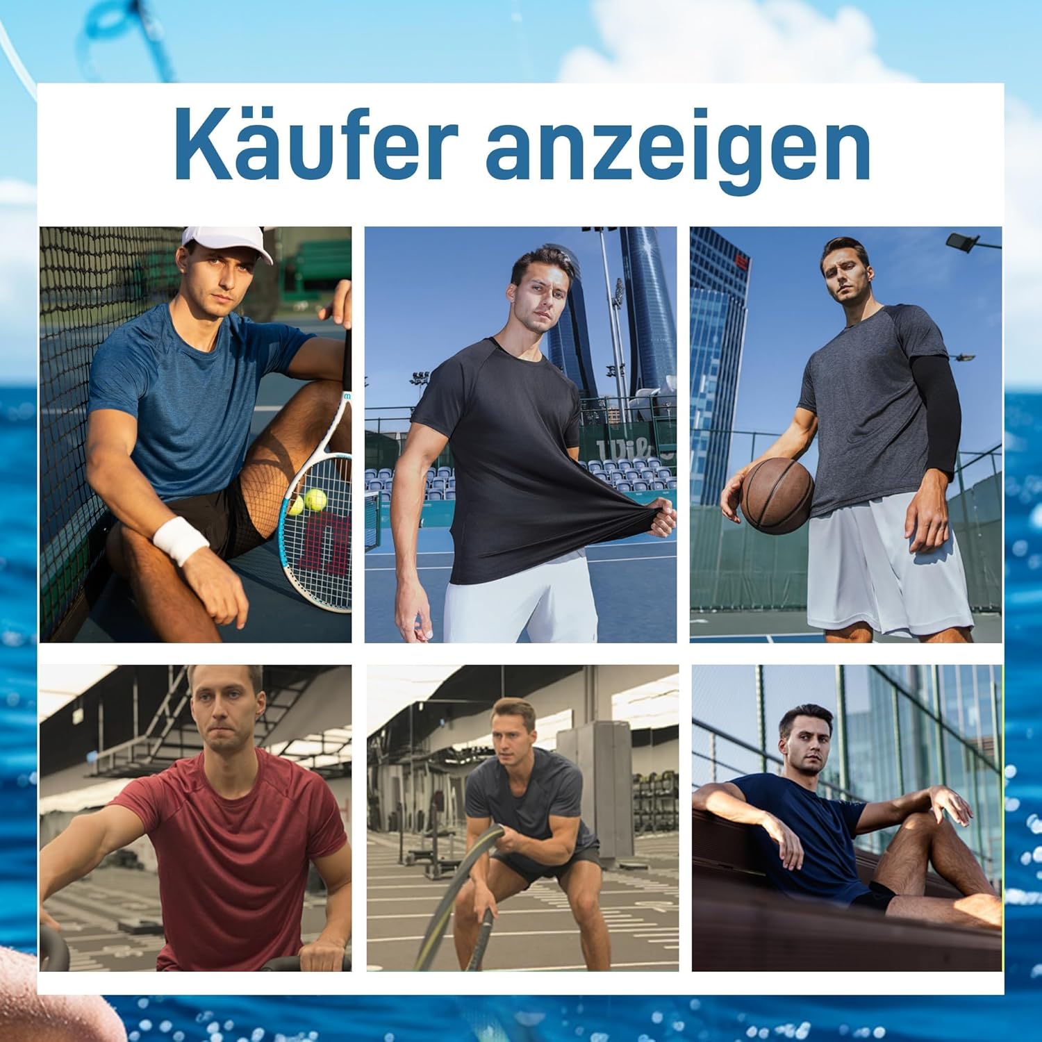 Boojo-Packung mit 5 Sport-T-Shirts, Herren-Funktionshemd, Sporthemd, Shirts mit kurzem Ärmel, Herren-Fitness-Fitnesstrikot, Trainingst-Shirt, Laufhemd für den Sommer, Fußball Running – Bild 5