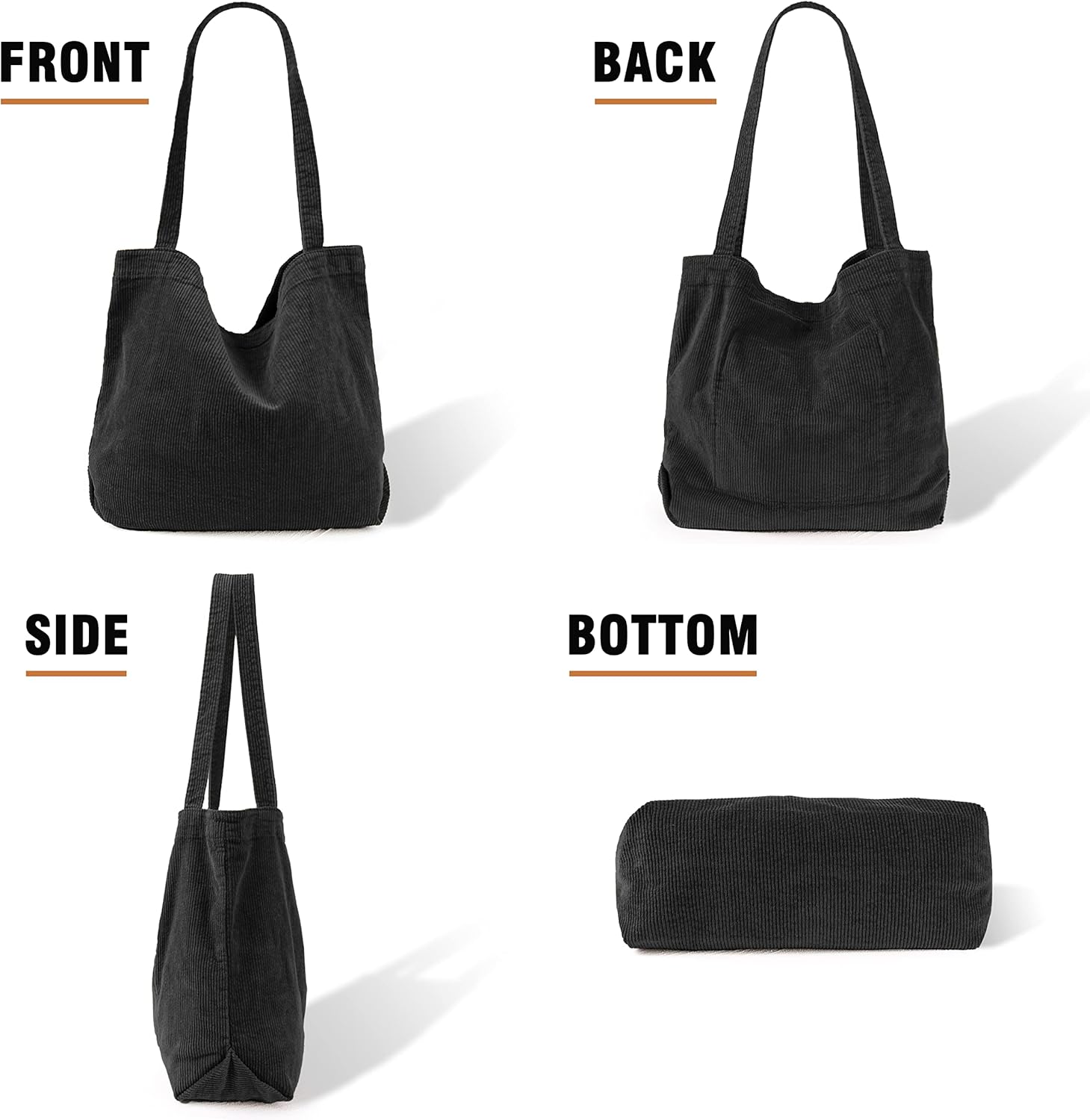 Captain Blues Damen -Cord -Umhängetasche, Einkaufsbeutel, Umhängetasche, große Einkaufstasche für Arbeit, Büro, Reisen, Einkaufen, Schule, Universität und tägliche Gebrauch – Bild 7