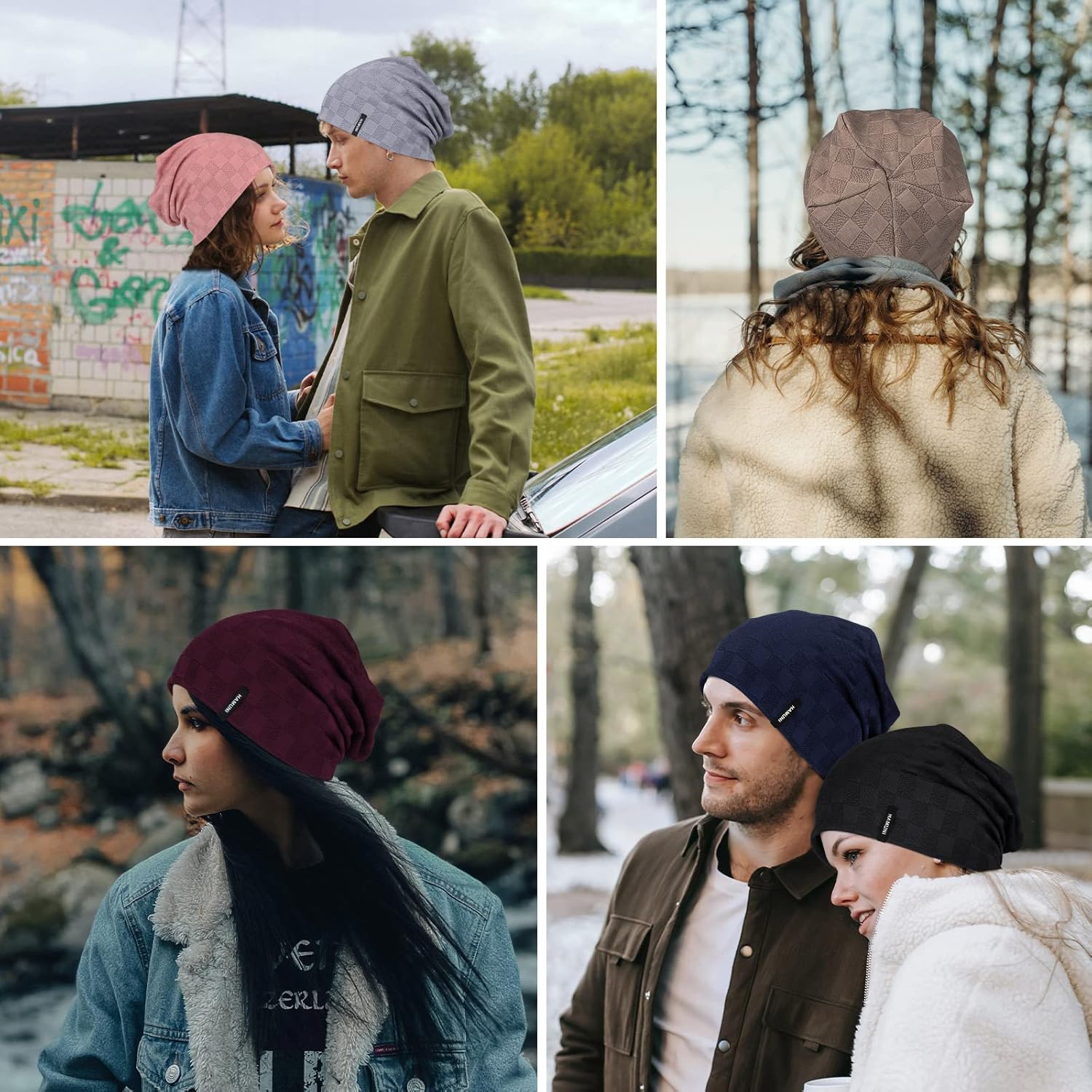 Slouch Beanie Hut für Männer Frauen, dünne und leichte Jacquard -Jersey -Beanies, Chemo -Kopfbedeckung, Laufhut, Slouchy Baggy Mützen, Unisex, flexibel, klassische Wintersommermützen – Bild 7
