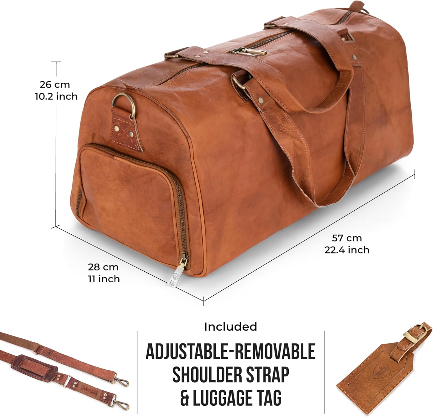 Berliner Bags Weekender Oslo Leder Reisetasche Frauen Männer braun groß 45L – Bild 8