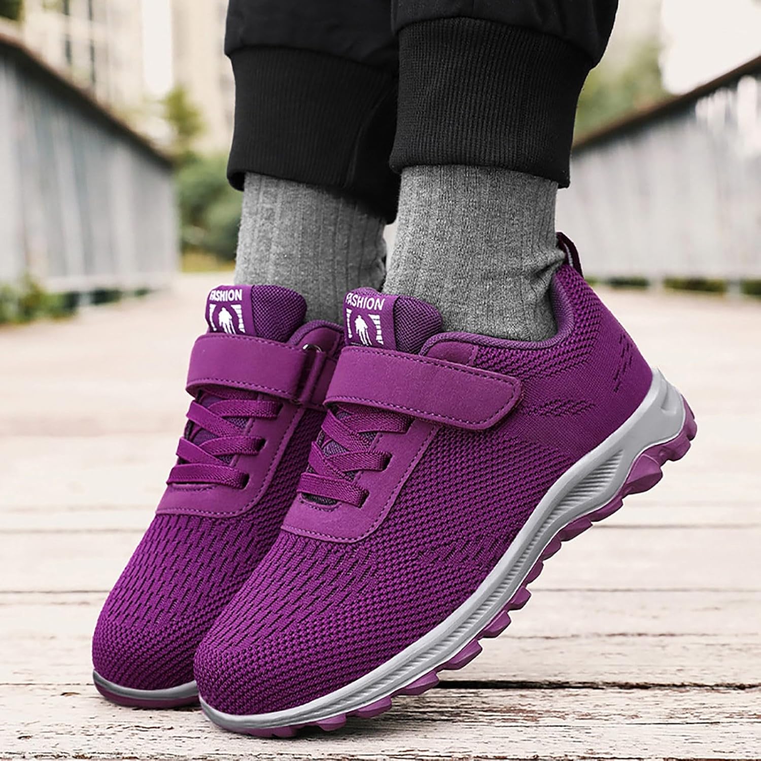 Sportschuhe Frauen Wanderschuhe wasserdichte grobe Sohle Freizeitschuhe Plattform Running Schuhe Stoff Atmungsfreie Trainer für Trekking -Training breite Sportschuhe Orthopädische Schuhe Fitnesstrainer Fitness Trainer – Bild 4