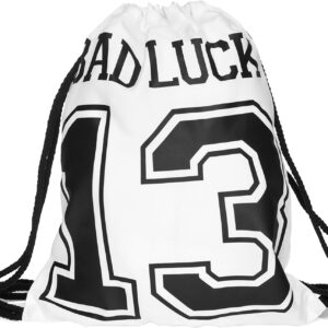 Betterstylz Jahn2 Pech Luck Fitnessbeutel Rucksack Sporttasche Hipster -Tasche verschiedene Designs ca. 32 x 39 cm, weiß, Rucksack
