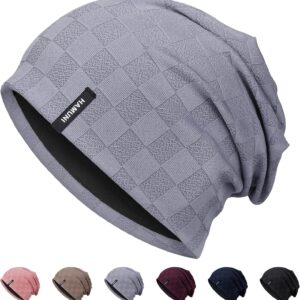 Slouch Beanie Hut für Männer Frauen, dünne und leichte Jacquard -Jersey -Beanies, Chemo -Kopfbedeckung, Laufhut, Slouchy Baggy Mützen, Unisex, flexibel, klassische Wintersommermützen