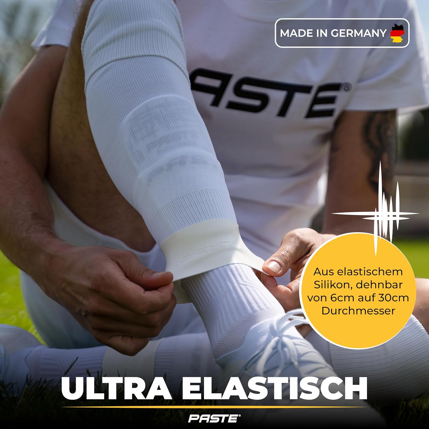 Paste ® Silicon Football Shin Pad Halter für Männer, Frauen und Kinder – Bild 4