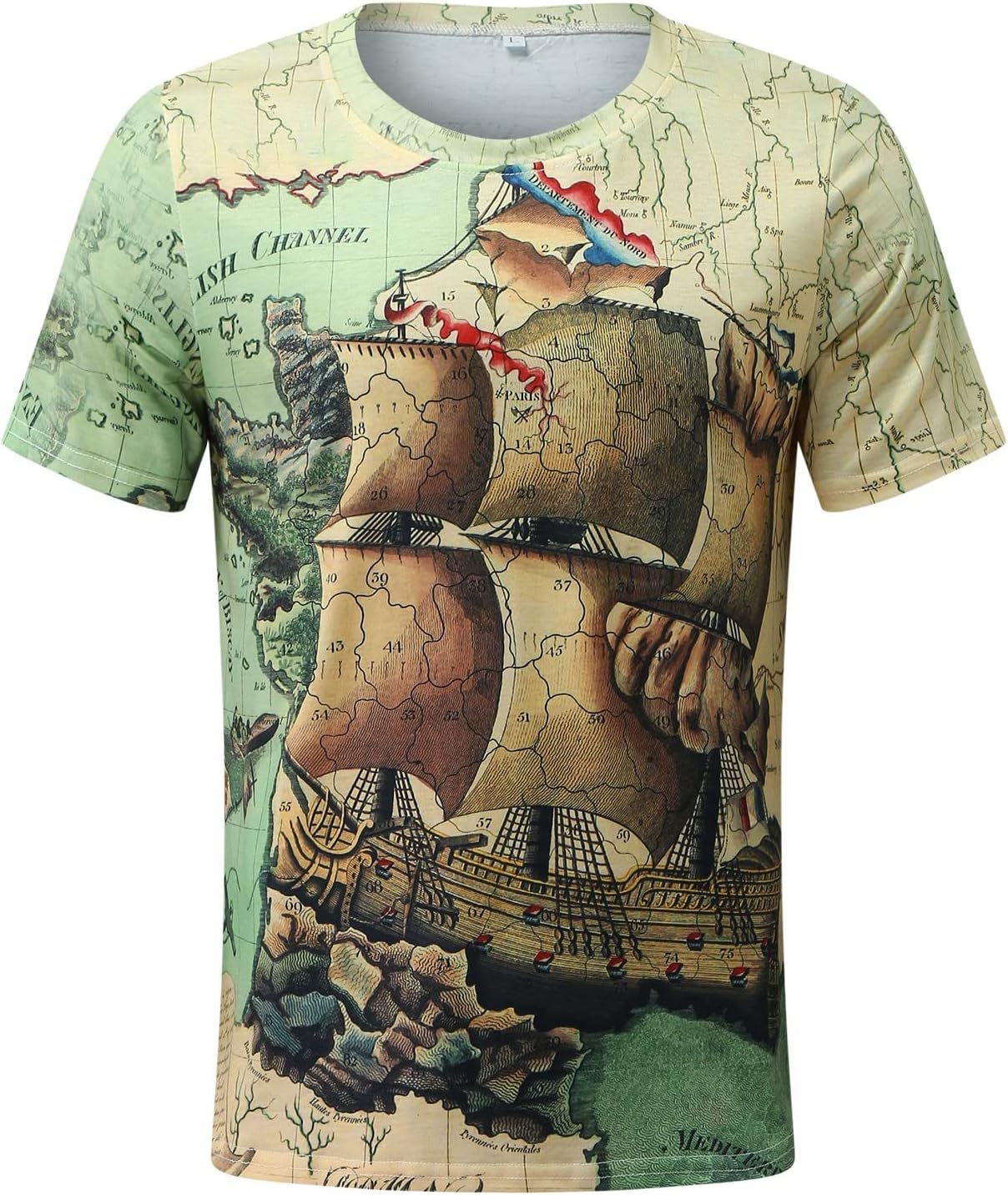 Herren 3D-Print-T-Shirt Bunte Vintage Herren Tee Tops Mode Krawatte Dye Top Streetwear Hemd Kurzarm Bluse Herren T-Shirts Crew Neck Kurzarm Top Sommer Modestyle Street Style Kurzärmele – Bild 3