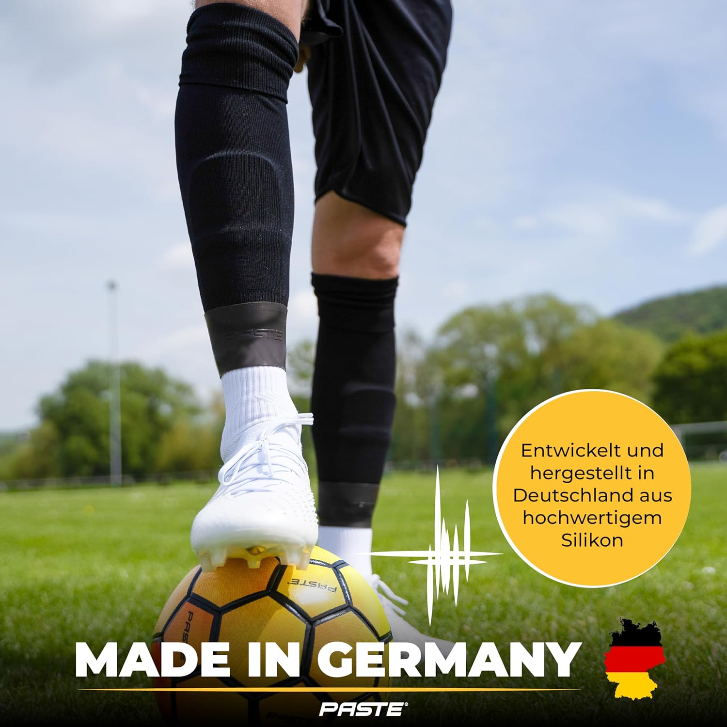 Paste ® Silicon Football Shin Pad Halter für Männer, Frauen und Kinder – Bild 6