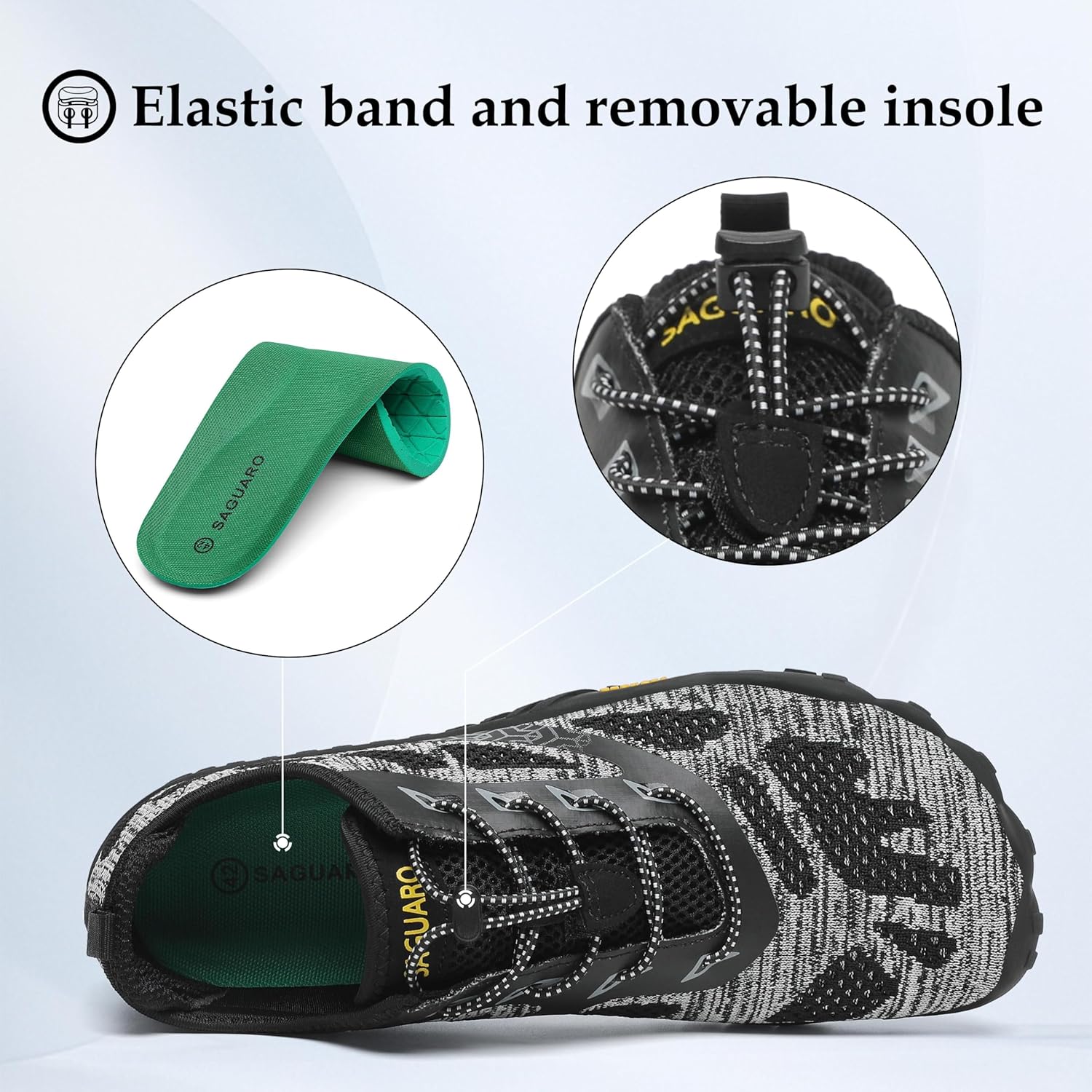 Saguaro Unisex Barefoot-Schuhe, Schnellrocknen, Badeschuhe, Trail-Laufschuhe für Outdoor-Sportarten, Minimalist – Bild 3