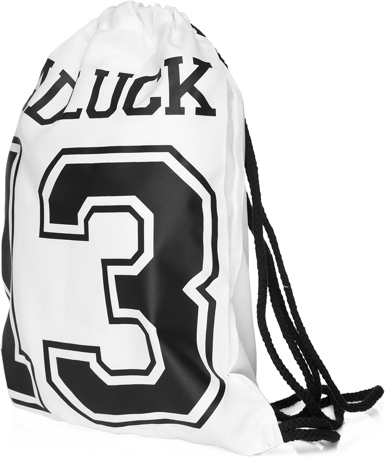 Betterstylz Jahn2 Pech Luck Fitnessbeutel Rucksack Sporttasche Hipster -Tasche verschiedene Designs ca. 32 x 39 cm, weiß, Rucksack – Bild 2