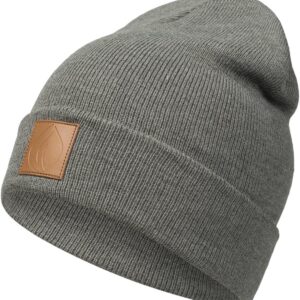 Occulto Lederpatch Winter Mütze Hut