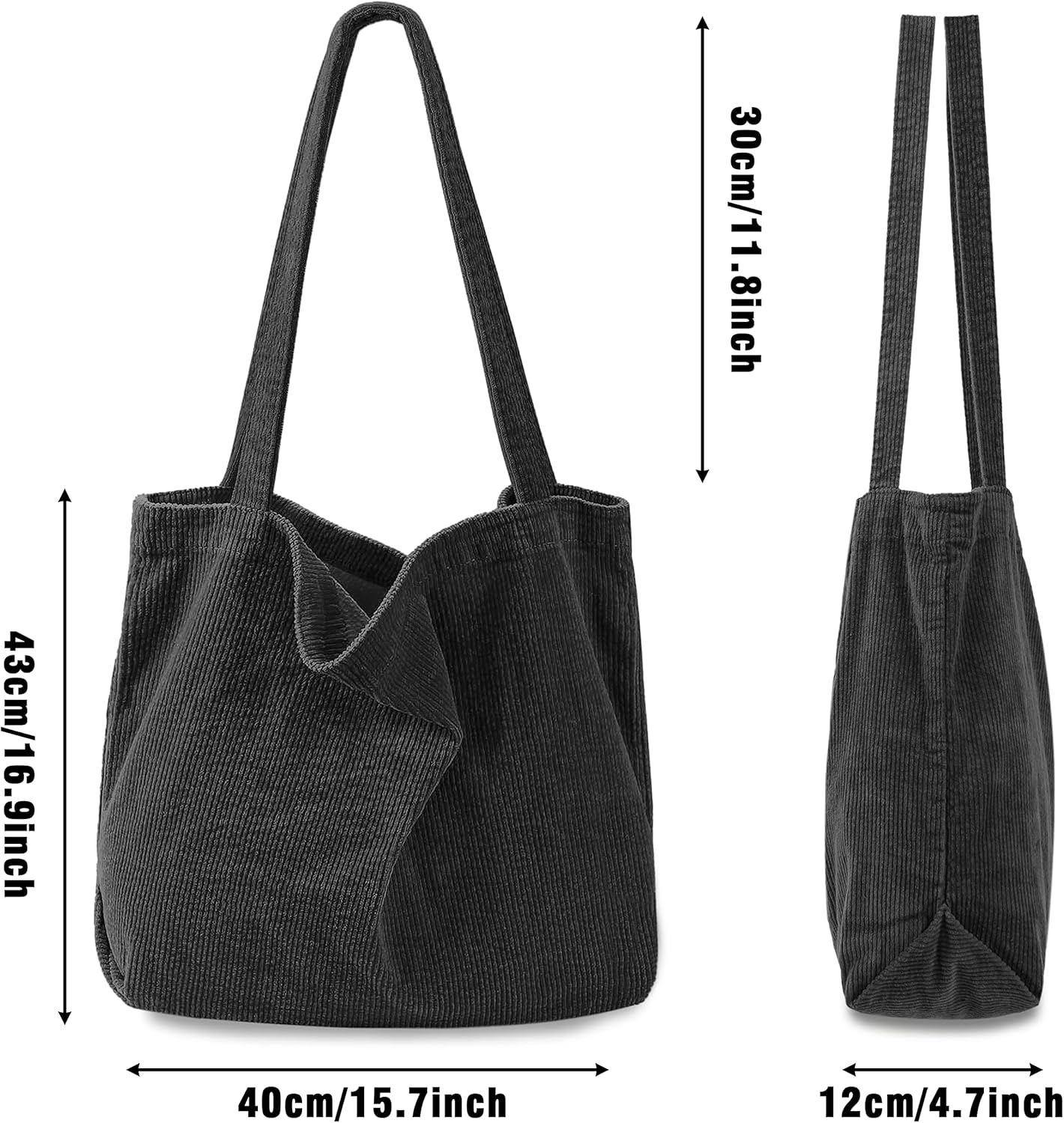 Captain Blues Damen -Cord -Umhängetasche, Einkaufsbeutel, Umhängetasche, große Einkaufstasche für Arbeit, Büro, Reisen, Einkaufen, Schule, Universität und tägliche Gebrauch – Bild 2