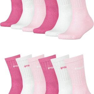 Puma Tennis Socken Crew Kinder Tennis Socken Sportsocken Unisex für Mädchen und Jungen 12 Paare