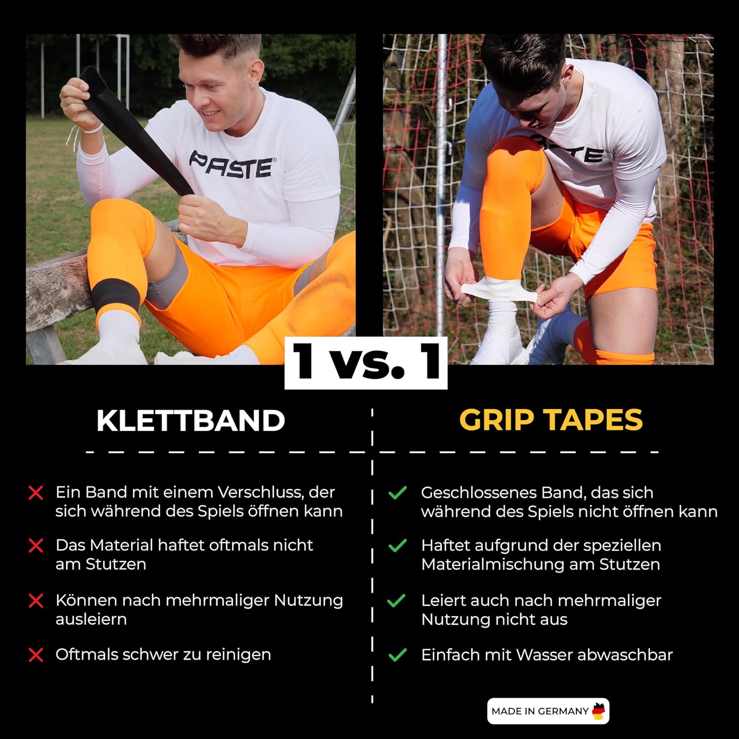 Paste ® Silicon Football Shin Pad Halter für Männer, Frauen und Kinder – Bild 3