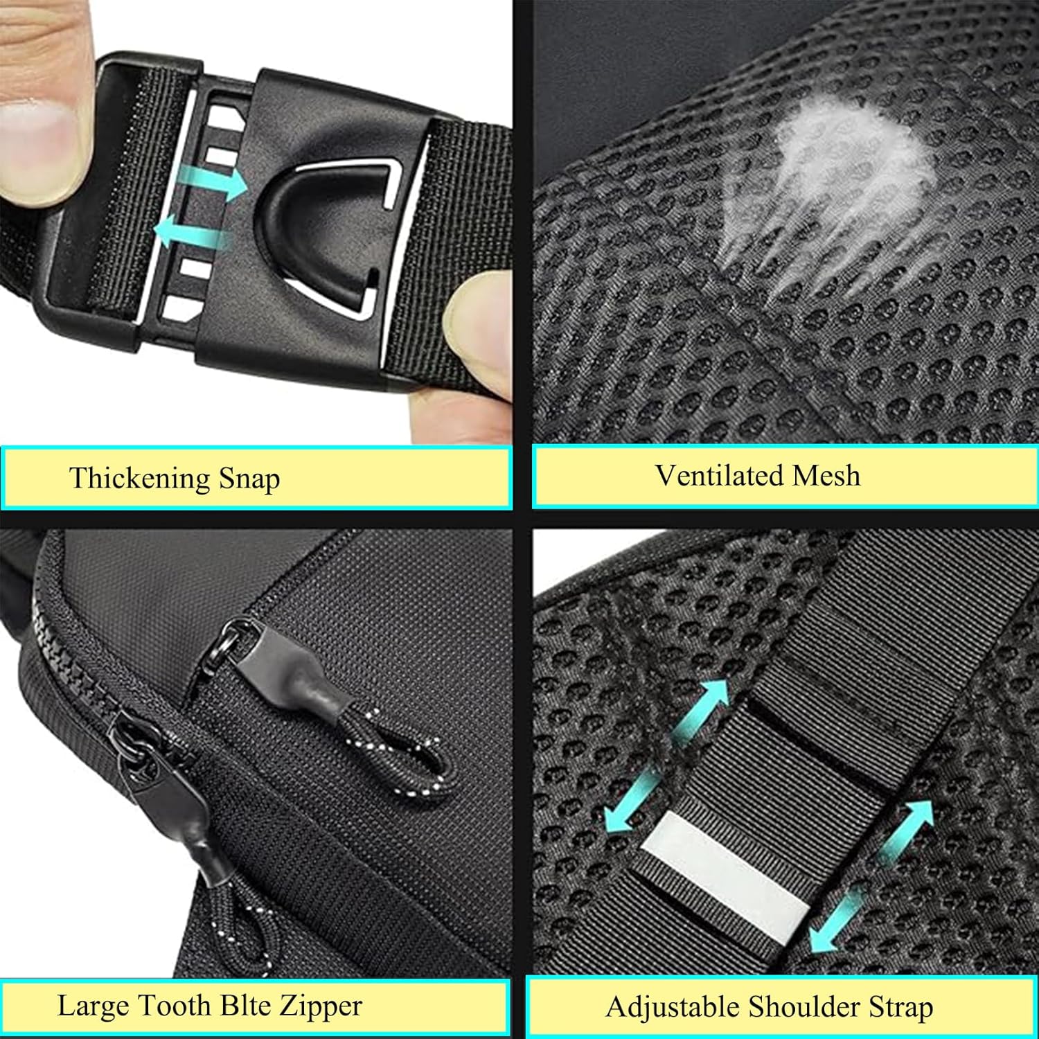 Brustbeutel Männer Frauen Schlinge Brust Crossbody Bag Umhängetasche Verstellbare Schulter-Diebstahl-Diebstahl-Wasserdiebstahls-Umhängetasche für Männer Outdoor Sport Wanderradfahren – Bild 4