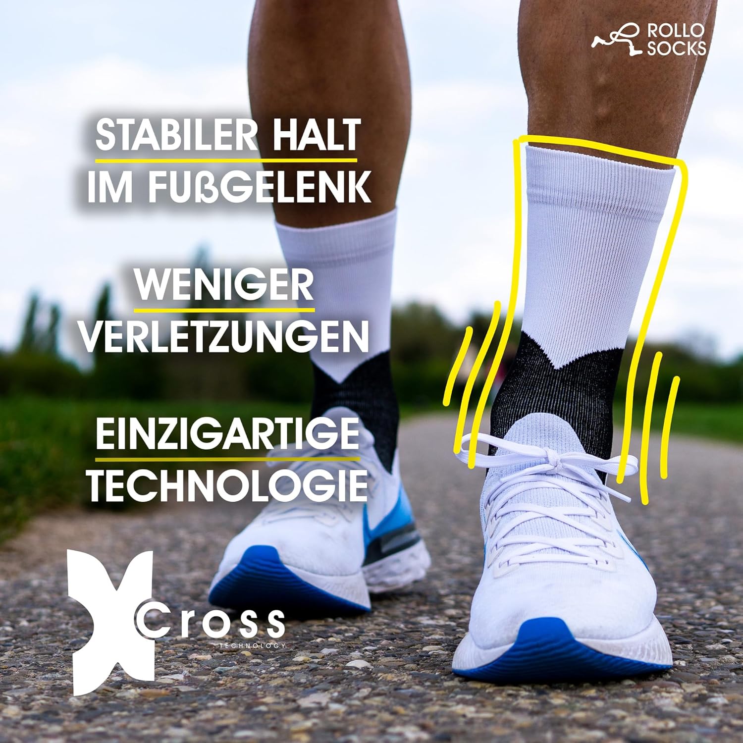 Team 5.0 - Laufen Socken mit gezielter Komprimierung, Laufen, Knöchelunterstützung, Verbandknöchel, Sportsocken, geeignet für jeden Sport geeignet – Bild 4