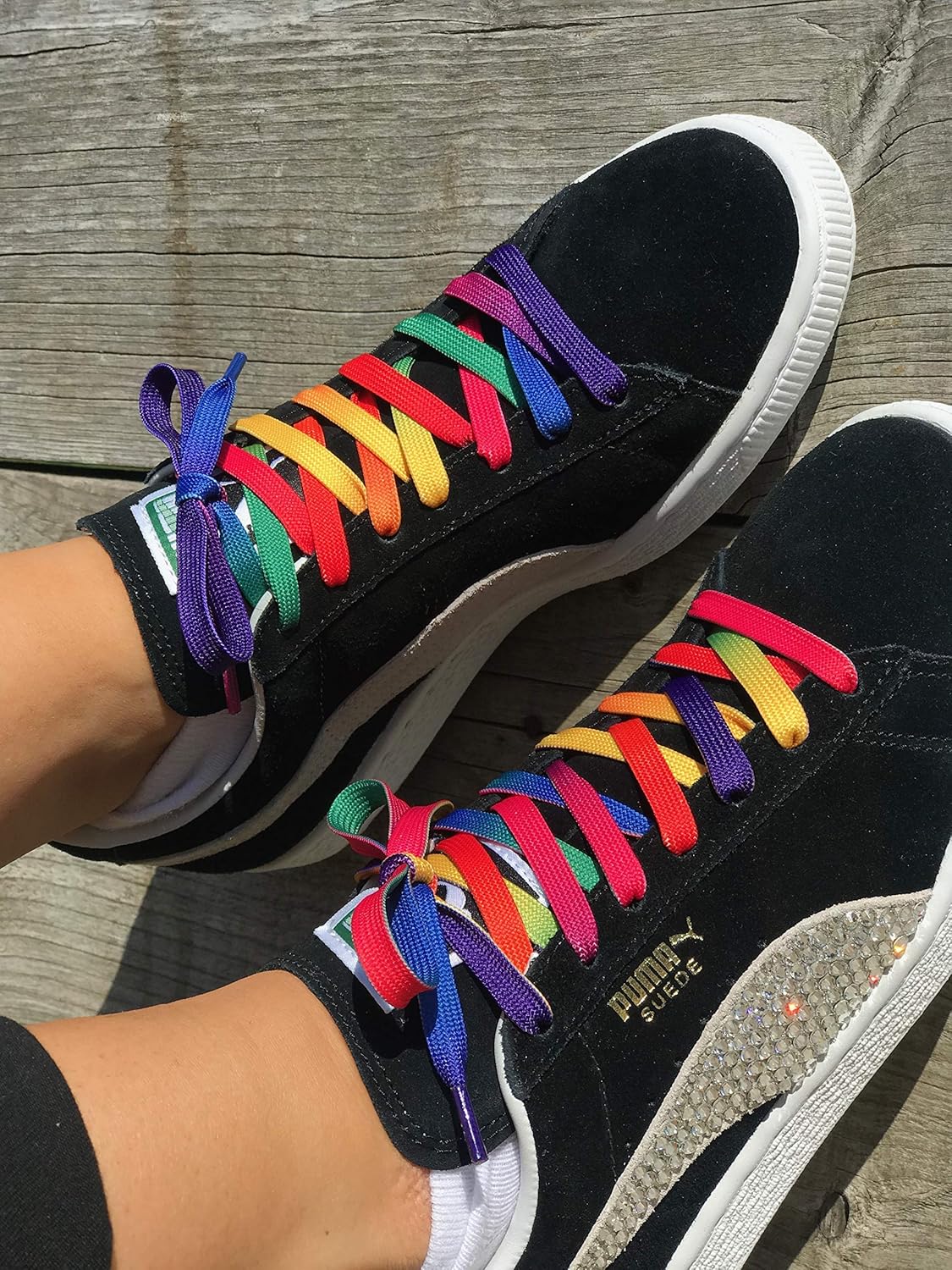 Multicolor flache Schnürsenkel für Trainer, Skateschuhe, Fußballstiefel und Schnürsenkel sind 10 mm breit – Bild 3