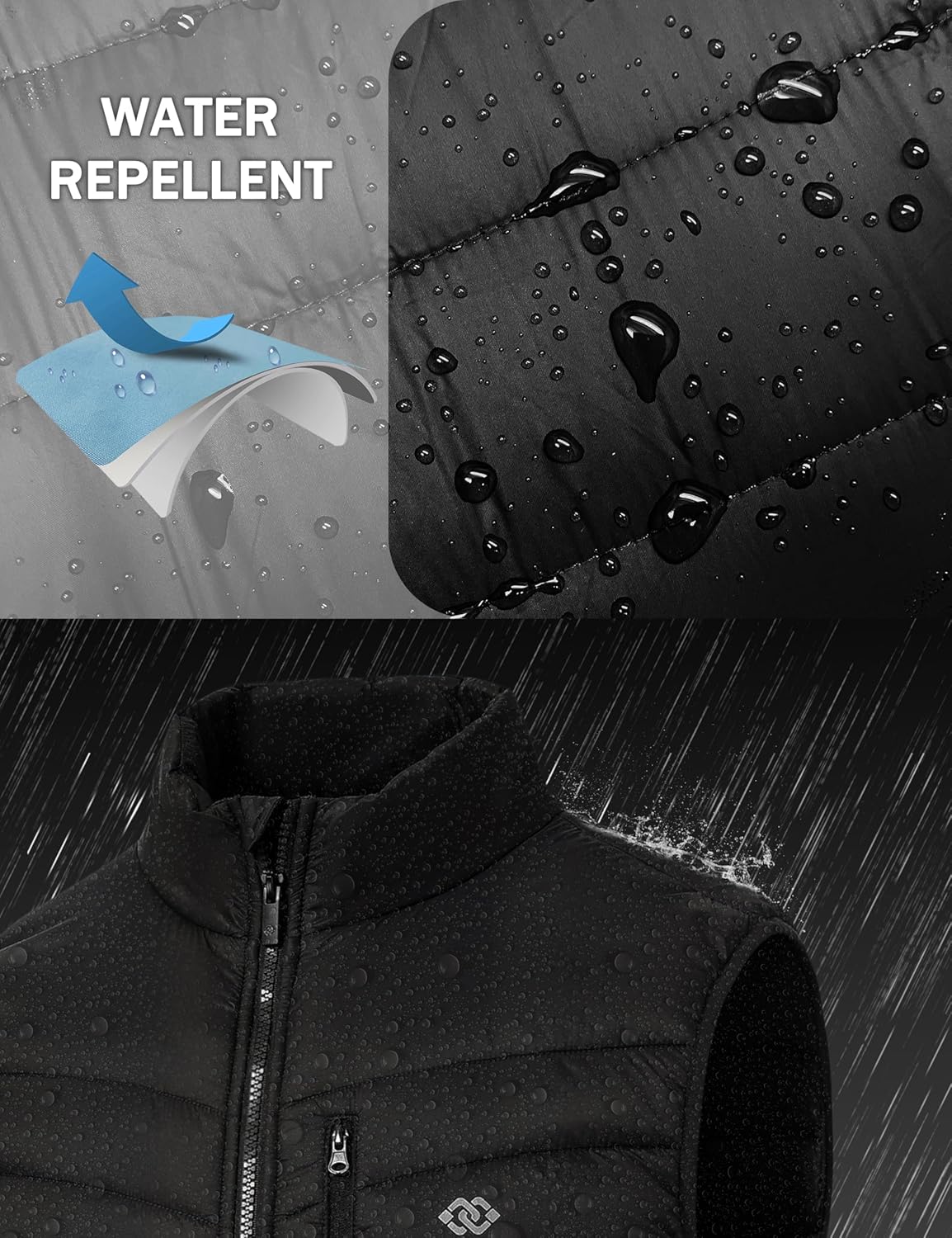 Mofiz Herren-Leichtgewicht gestaßen Weste Stand-up-Halsband warm ausgekleidete Hybridweste Übergang Weste windprofessionelle Outdoor-Westen für Freizeitarbeit Golf Wandern – Bild 3