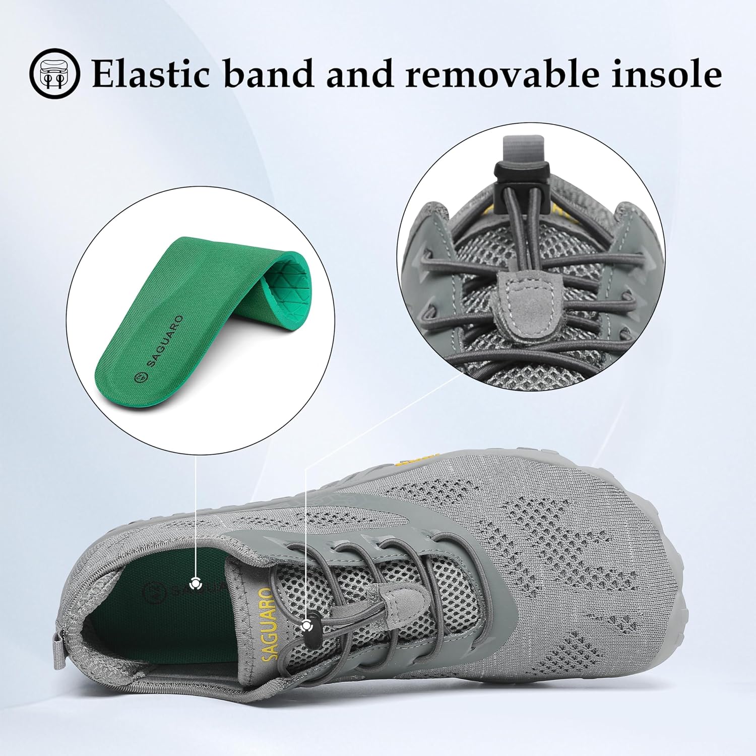 Saguaro Unisex Barefoot-Schuhe, Schnellrocknen, Badeschuhe, Trail-Laufschuhe für Outdoor-Sportarten, Minimalist – Bild 3