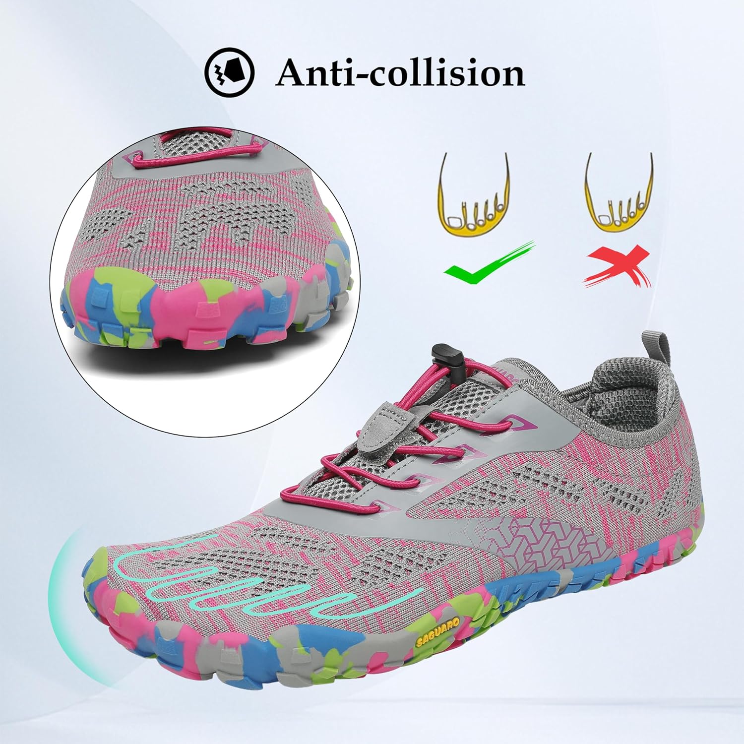 Saguaro Unisex Barefoot-Schuhe, Schnellrocknen, Badeschuhe, Trail-Laufschuhe für Outdoor-Sportarten, Minimalist – Bild 2