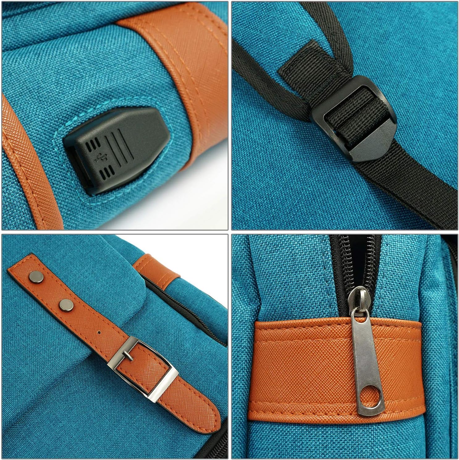 Junlion Unisex Business Laptop, Rucksack für Student, Schultasche, Reise -Rucksack, Daypack mit USB -Ladeanschluss – Bild 6